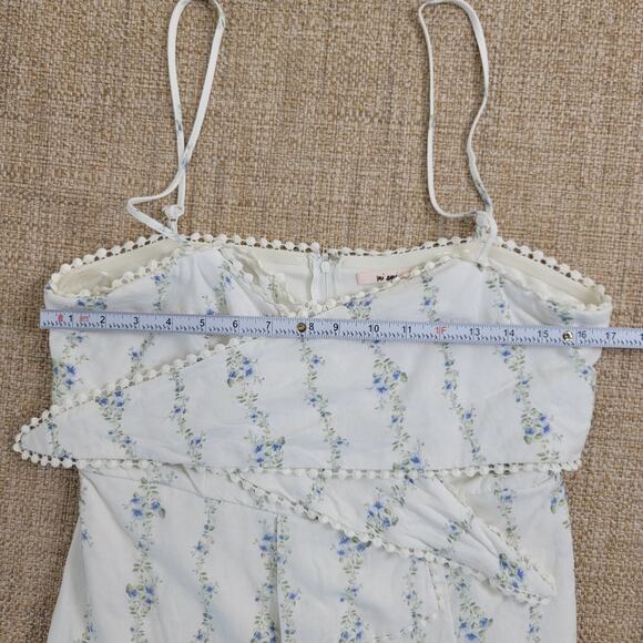 Francesca's Mi Ami Asymmetric Floral Romper Size Large Feminine Cottage Coquette - Picture 5 of 15